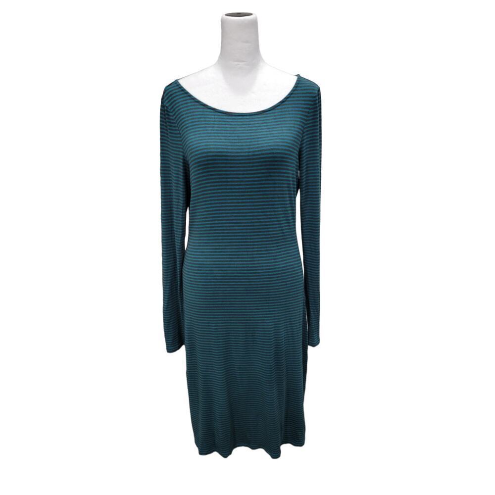Tommy Bahama Women's Long Sleeve Knee Length Dress Size Small Striped Green